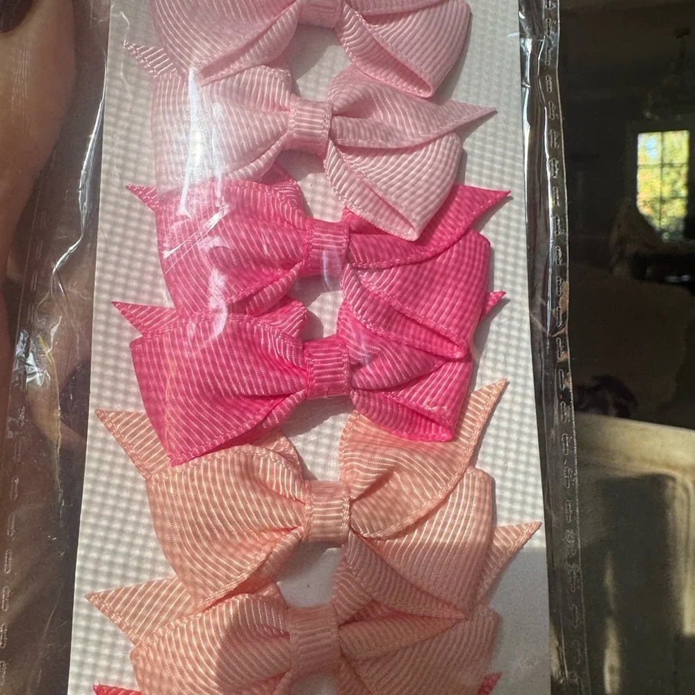 10 Colorful Bow Hair Clips Set for Kids , great gift